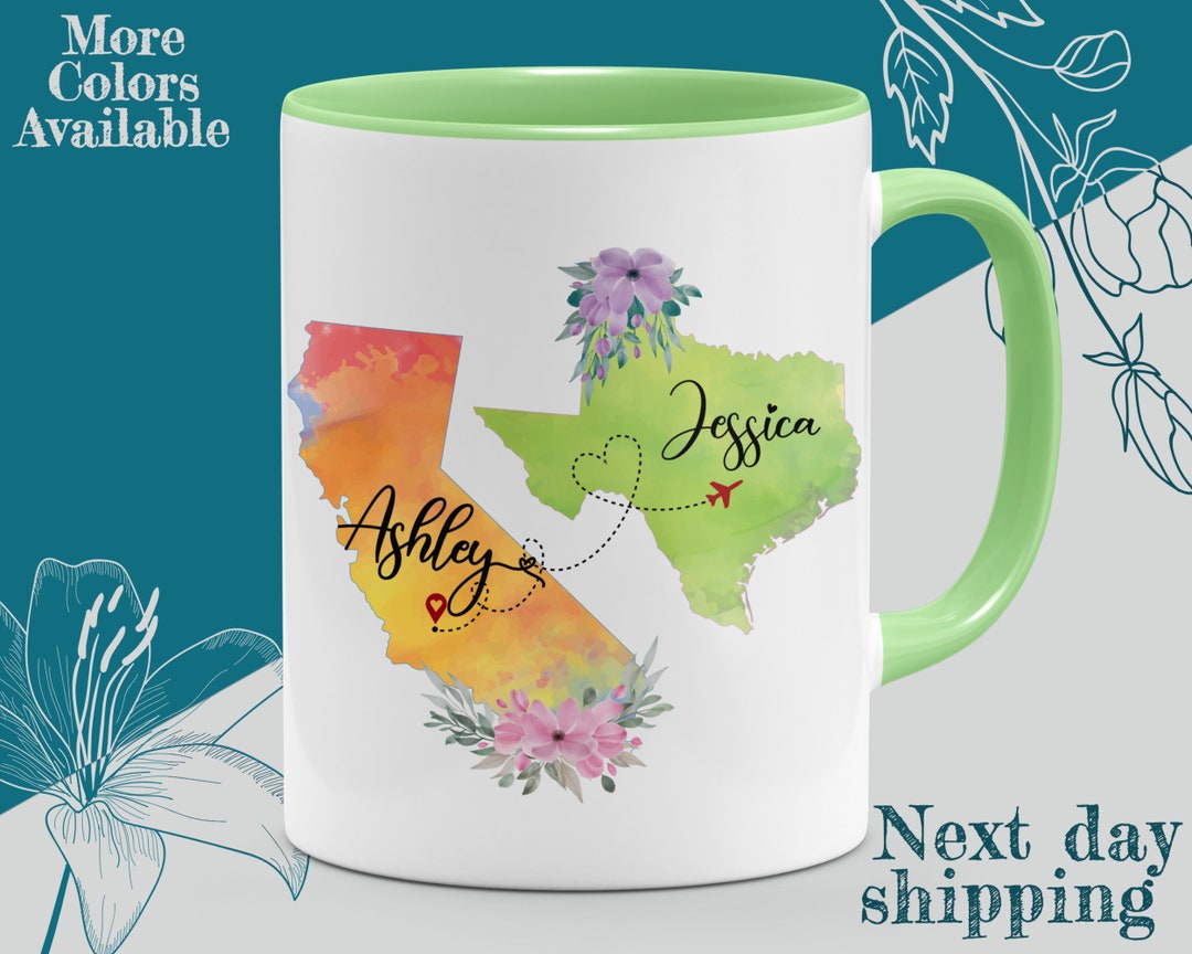 State Mugs Personalized State Mug: Long Distance Friendship Gift - Etsy