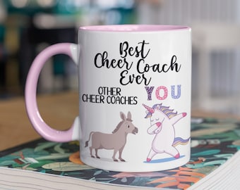 Best Cheer Coach Ever Unicorn Mug | Cheer Coach Gift | Funny Christmas Gift for Cheer Coach | Cheer Coach Funny Mug | Cheer Coach Birthday