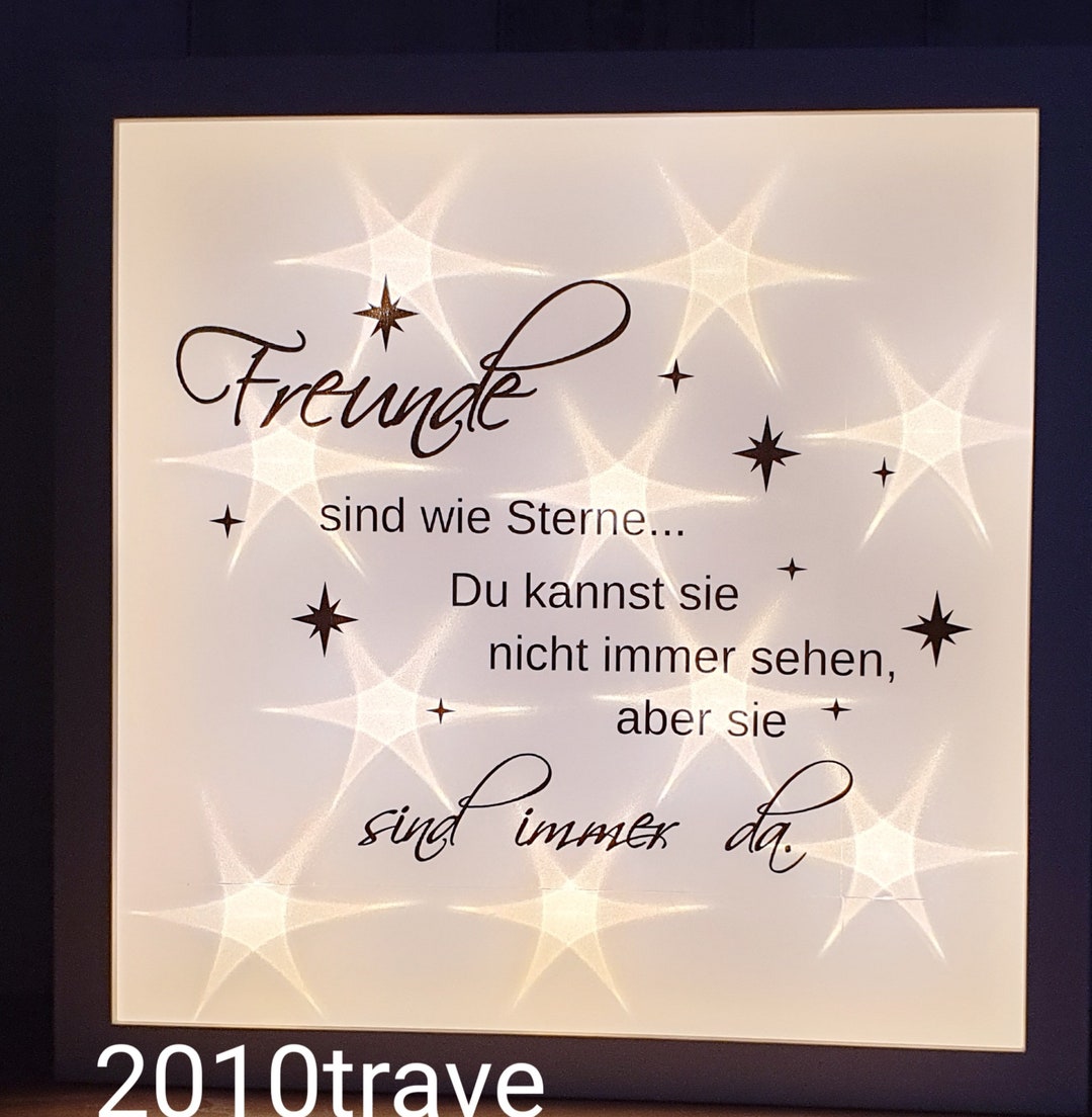 Freunde sind wie Sterne Bilderrahmen beleuchtet Geburtstag Anlass