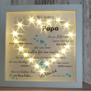 Marco de fotos iluminado papá idea de regalo para padre ocasión de cumpleaños Día del padre cuadro iluminado cuadro LED personalizado
