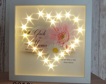 LED Bild beleuchtet Bilderrahmen Mama Mutter Muttertag Geschenk Idee Geburtstag