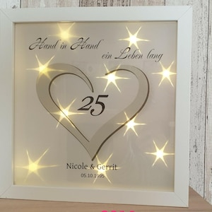 LED picture illuminated picture frame wedding silver wedding gift idea bride and groom