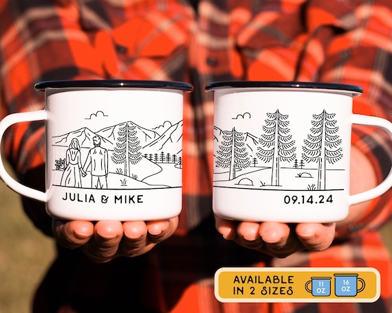 Bride & Groom Mountain Wedding Mug, Personalized Elopement, Engagement, or  Anniversary Camping Cup, Unique Retro Custom Valentine's Day Gift -   Canada