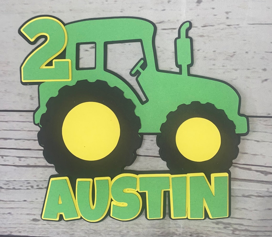 Personalised Tractor Cake Topper / Cake Topper/ All Ages Etsy