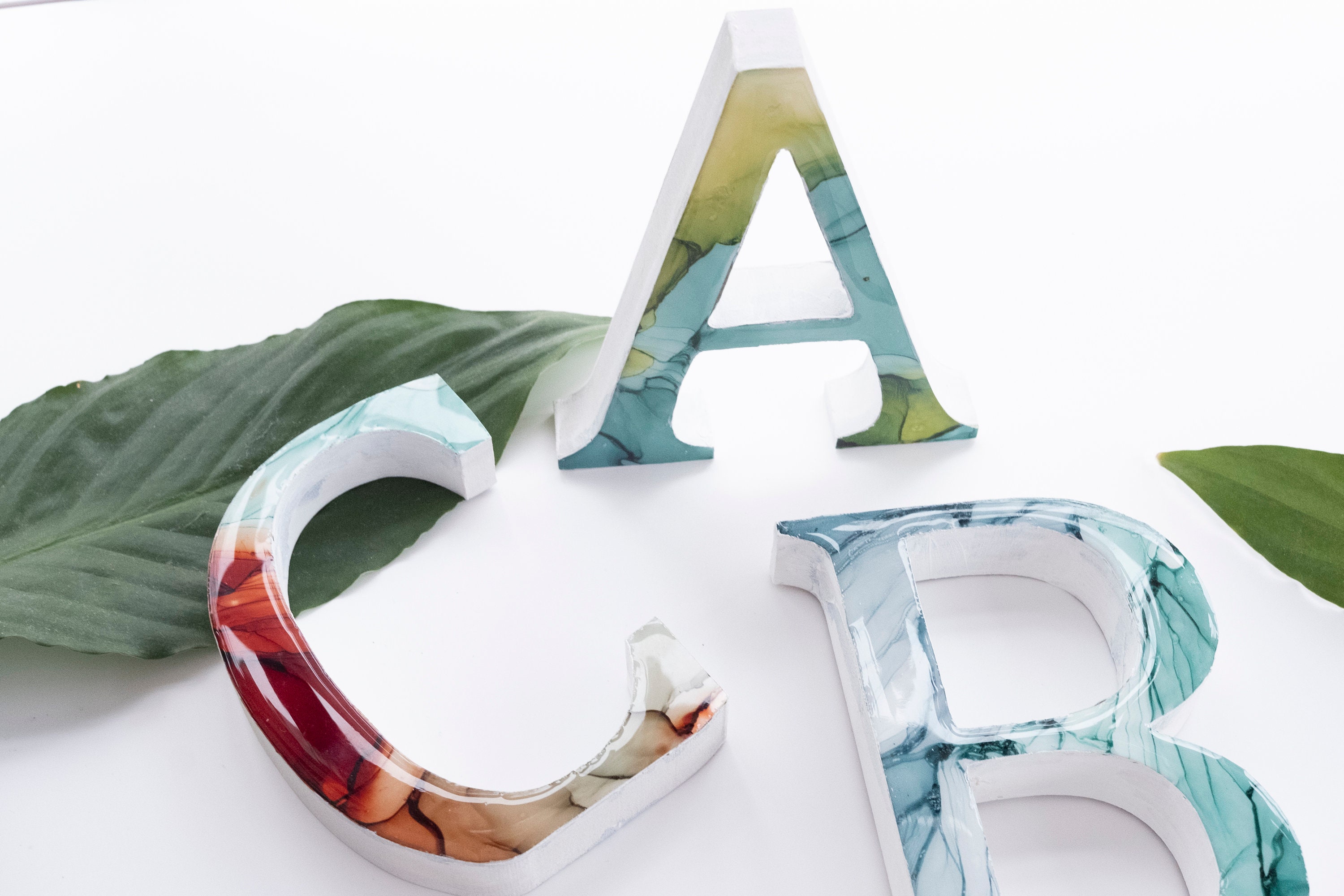 Small MDF/Wooden Alcohol Ink Alphabet Letter Initial Etsy