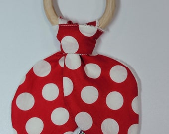 PLKC Cotton Bunny Teether - Red Polka
