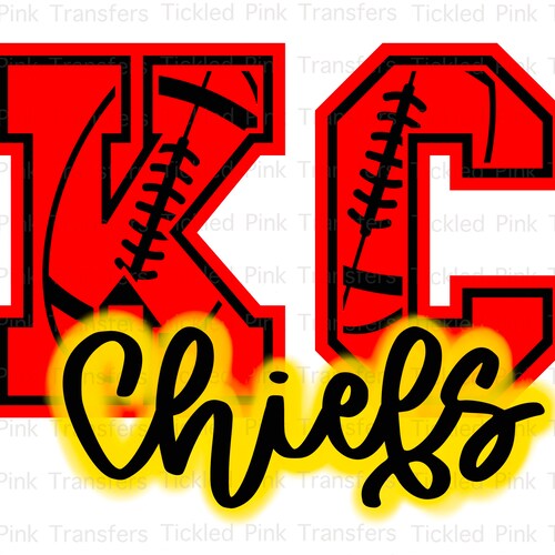 Chiefs Retro Print Letters | Ready to Press | Sublimation Heat Chiefs Retro Print Letters | Ready to Press | Sublimation Heat