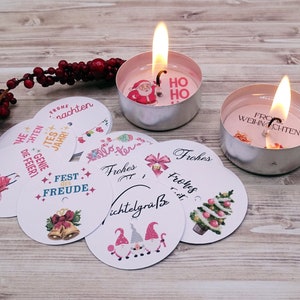 Christmas Tea Light Bases - 20 Printed Christmas Messages - DIY Christmas Tea Lights - Hidden Tea Light Messages