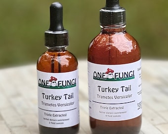 Turkey Tail Tincture Triple Extraction, Organic USA grown