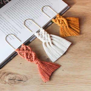 Boho Macrame Paperclip Bookmark, Project Planner Page Marker, Book Lover Gift for Him or Her