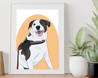 Retrato de mascota personalizado: Ilustración digital (descarga digital)
