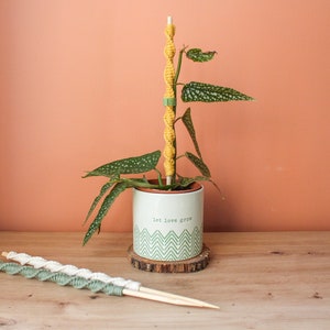 Boho Macrame Plant Stake | Bamboo Plant Support | Indoor Potted Plant Accessory | Eco-Friendly Plant Decor | Plant Trellis