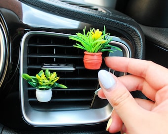 Mini Houseplant Car Vent Clip | Boho Car Accessories, Air Vent Charm, Plant Lover Gift, New Driver Gift