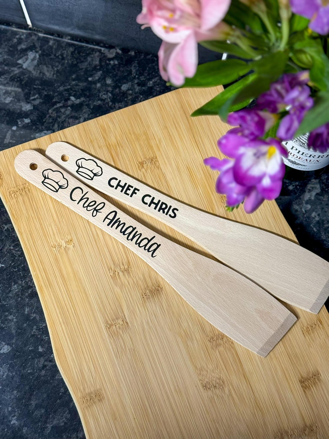 Personalized Wooden Spatula | Custom Chef Name Kitchen Utensil - Etsy