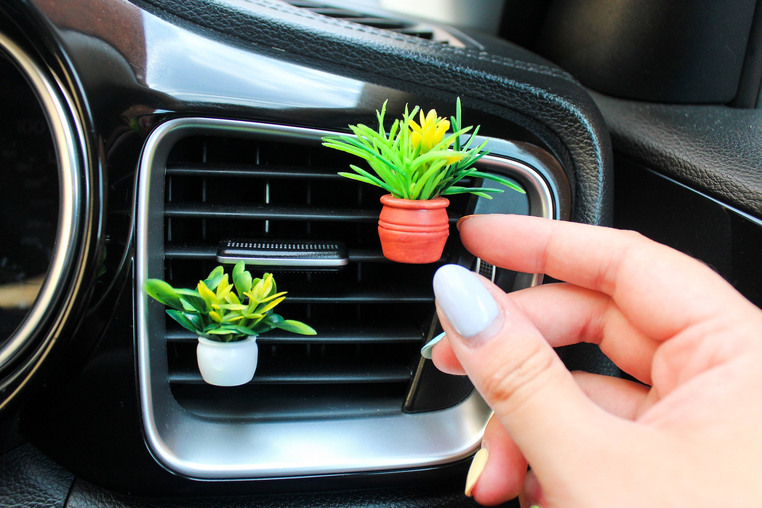 Mini Plant Car Air Freshener, Plant A/C Vent Clip, Cute Car