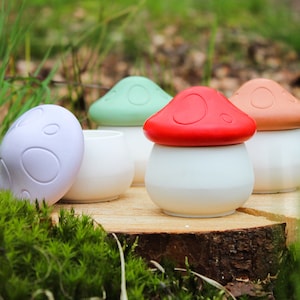 Mushroom Trinket Box with Lid | Handmade Jesmonite Decorative Storage | Quirky Home Decor & Gift