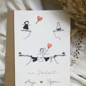 personalisierte Glückwunschkarte, Hochzeitskarte, Grußkarte, Postkarte, Gay, original Aquarell