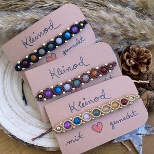 Chakraarmband, mikromakramé med chakraädelstenar, anpassningsbart, personligt, meditation, yoga