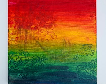 Rainbow Abstract Painting