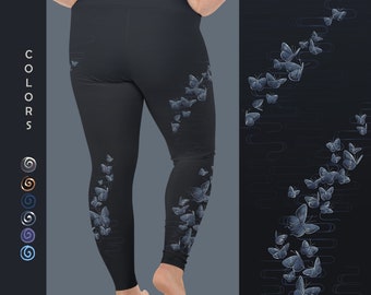 Leggings papillon printemps grande taille - collants papillon - leggings nature - leggings d'entraînement papillon - pantalons de yoga de printemps - leggings de yoga