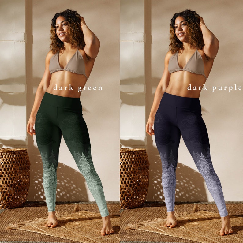 Forest Night Yoga Leggings Collants d'entraînement Pantalons de yoga à motifs Nature Leggings femmes Collants de yoga colorés image 6