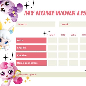 Teenieping Reward Chart | Homework | Sleep | Tasks | Reading |  Bedtime | Kids Chart Download files | PNG
