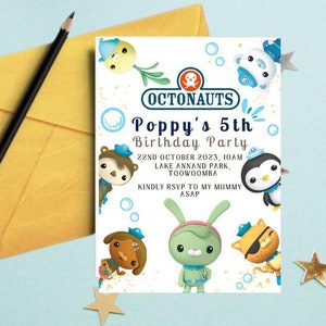 Invito di compleanno digitale Octonauts Tweak / Inviti Octonauts / Dashi E-invite / Invito digitale / Invito con biglietto / Compleanno per ragazze