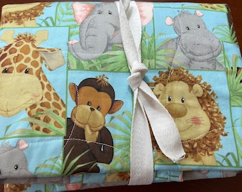 Baby Boy Quilt Handmade Safari Theme Jungle Animals Zoo Animals Baby ...