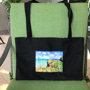 Large Tote featuring Monet print