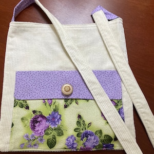 Cream Corduroy Crossbody