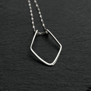 Geometrische Ring Halskette 100% echte Sterling Silber, Ring Halskette, Ringhalter Halskette Geschenk