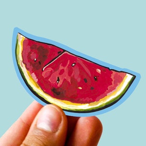 Sticker vinyle pastèque | autocollant de fruits | Stickers mignons pour ordinateur portable | Stickers bouteille d'eau | Décalcomanie en vinyle imperméable | Sticker Fruits mignons