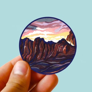Vinylsticker berg | Sticker landschap | Leuke laptopstickers | Waterflesstickers | Waterdichte vinylsticker | Leuke natuursticker |