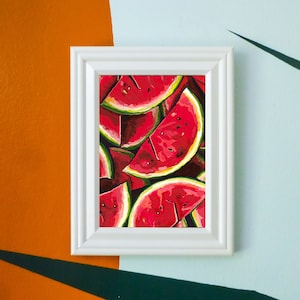 Watermelon Watercolor Painting Print | Fine Art Print | Kitchen Wall Art | Kitchen Decor | Watercolor Art | Watercolor Painting | Fruit Art