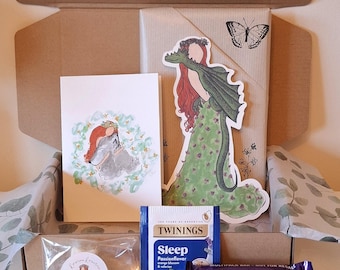 Blind Date mit einem Buch Fantasy Reader Geschenk, Fantasy thematisierte Buch Box mit einem Überraschungs Fantasy Buch und Bookish Goodies Freund Geschenk