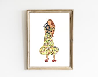 Dachs Bild Kunstdruck, Dachs Illustration Wandkunst, Honig Dachs Kunst Gemälde Druck für Mädchen-Kinderzimmer, niedliche Dachs Kinderzimmer Dekoration