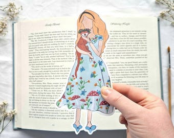 Alice im Wunderland Lesezeichen | Alice im Wunderland Geschenk für kleines Mädchen | Alice und Dinah Katzen Lesezeichen Geschenk | Lesezeichen für Buchliebhaber Geschenk