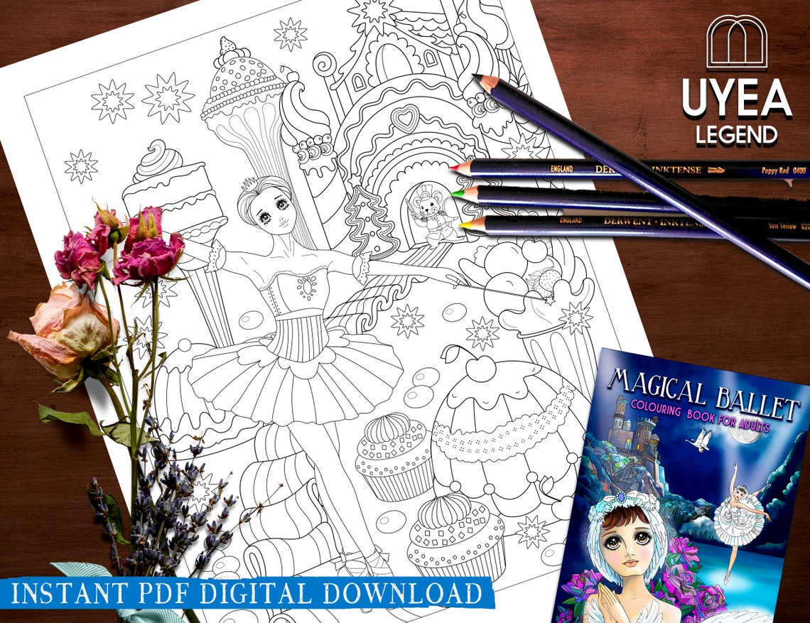 Sugar Plum Fairy Coloring Page Nutcracker Ballet Colouring | Etsy
