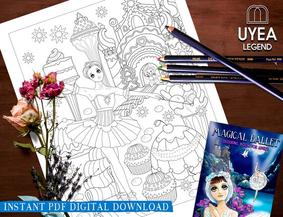 Sugar Plum Fairy Coloring Page Nutcracker Ballet Colouring Etsy