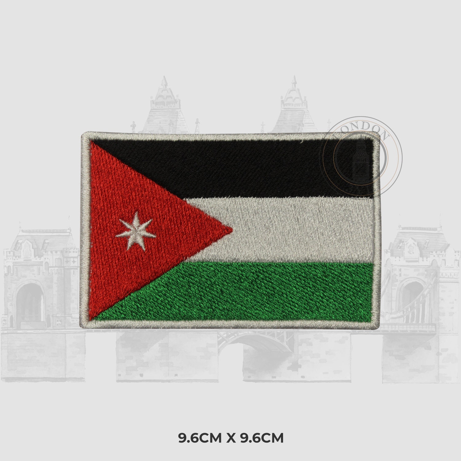 Jordan National Flag Iron On Patch Sew On Patch Embroidered Etsy