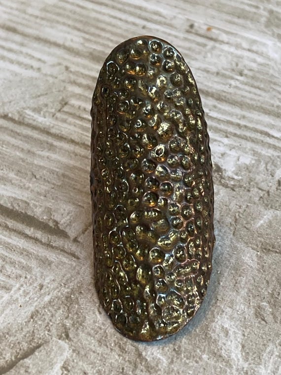 Statement Ring Copper Hammered - image 2