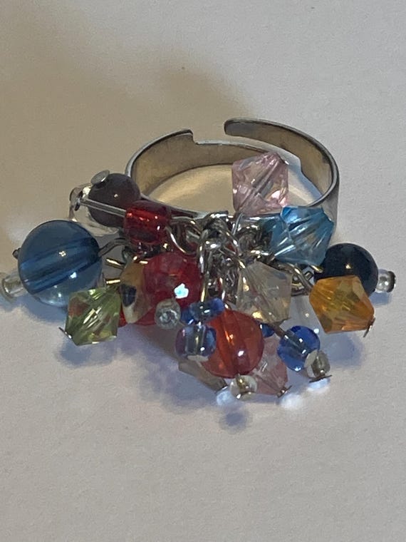 Fun Handmade Beaded Adjustable Ring - image 1