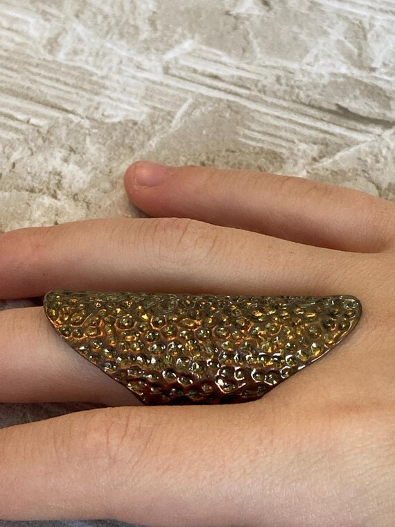 Statement Ring Copper Hammered - image 1