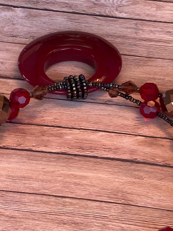 Pretty Red Statement Necklace - image 3