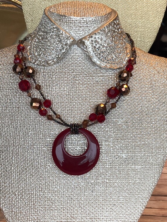 Pretty Red Statement Necklace - image 6