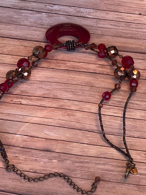 Pretty Red Statement Necklace - image 2