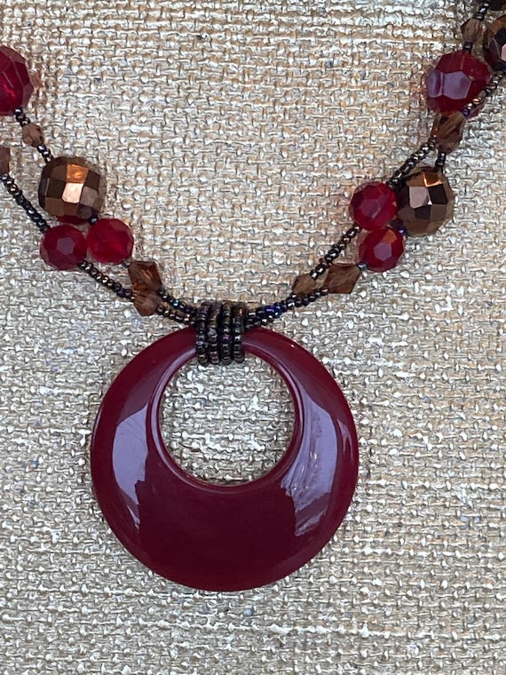 Pretty Red Statement Necklace - image 7