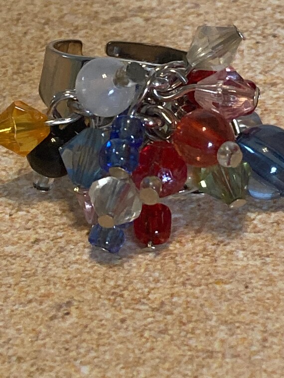Fun Handmade Beaded Adjustable Ring - image 2