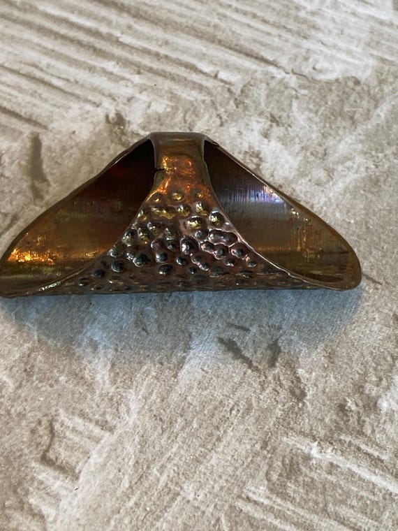 Statement Ring Copper Hammered - image 3