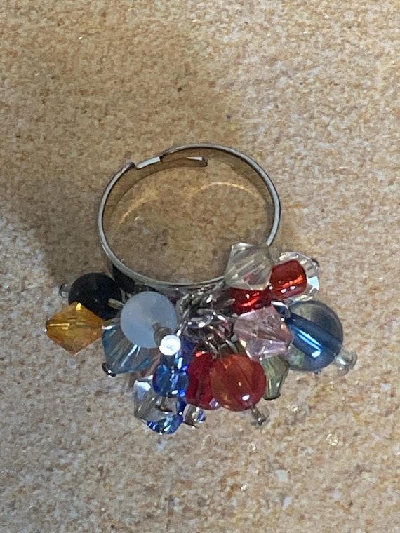 Fun Handmade Beaded Adjustable Ring - image 5